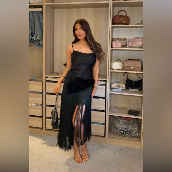 ZARA COMBINATION FRINGE LONG DRESS - Picture 5 of 17